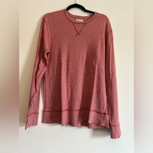 J. Crew Heathered Rose-Red Crewneck Top